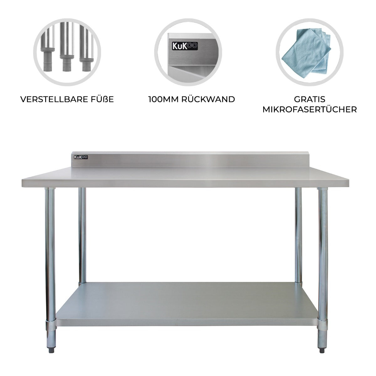 Commerciële RVS Horeca Werktafel - 120 x 60 x 90 cm