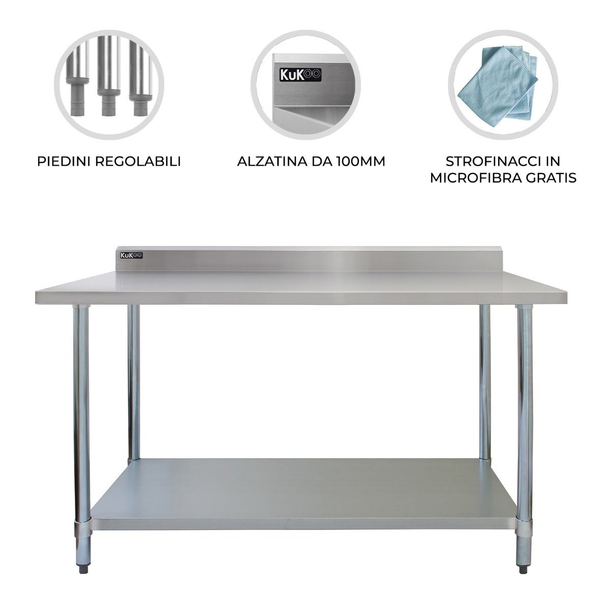 Commerciële RVS Horeca Werktafel - 120 x 60 x 90 cm