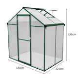 Tuinkas  - Polycarbonaat - 185 x 120 x 194 cm - Groen