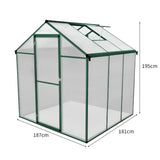 Tuinkas - Polycarbonaat - 180 x 180 x 194 cm - Groen