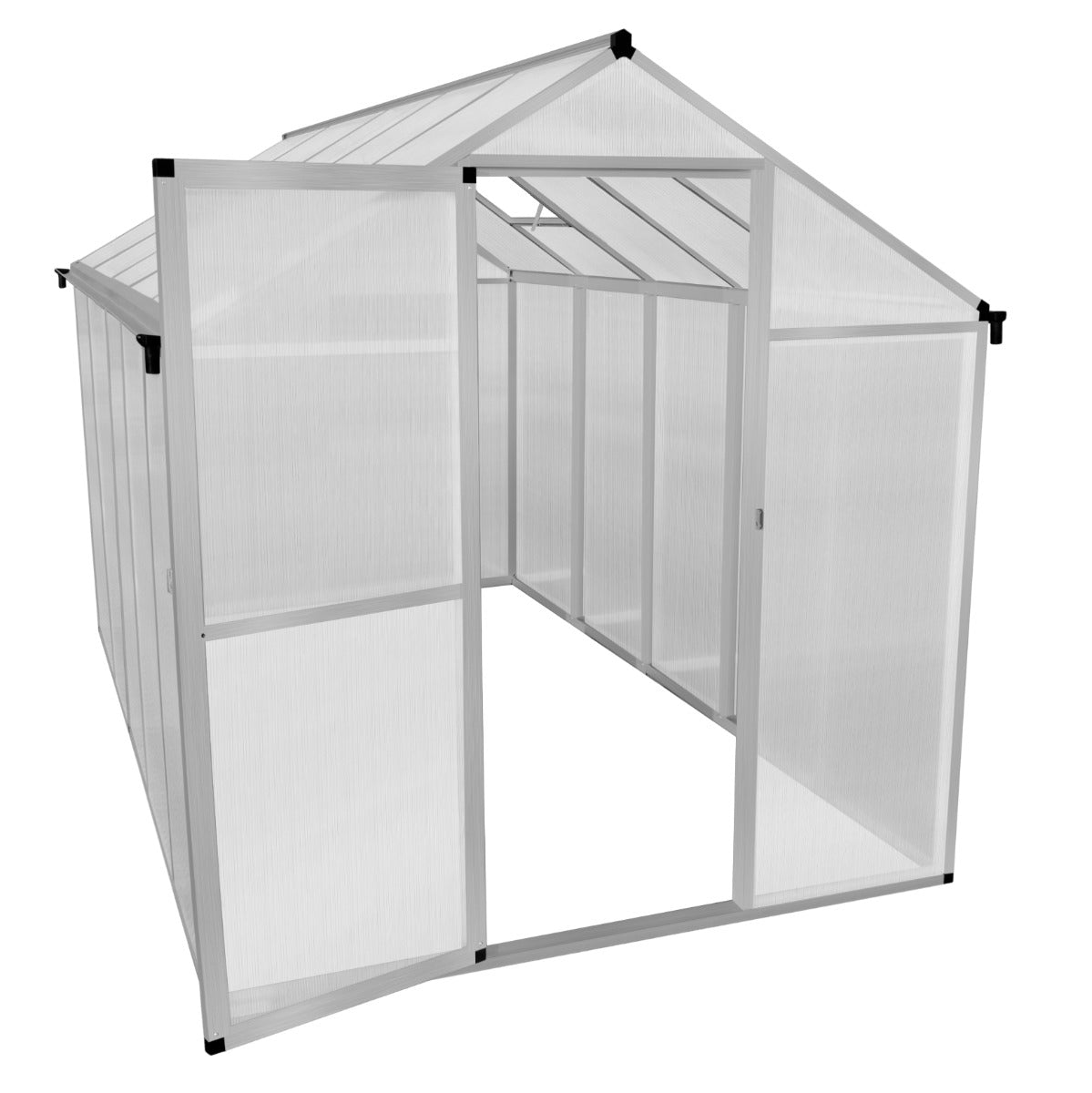 Tuinkas - Polycarbonaat - 180 x 320 x 194 cm - Zilver