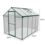 Tuinkas - Polycarbonaat - 180 x 240 x 194 cm – Groen