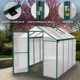 Tuinkas - Polycarbonaat - 180 x 240 x 194 cm – Groen