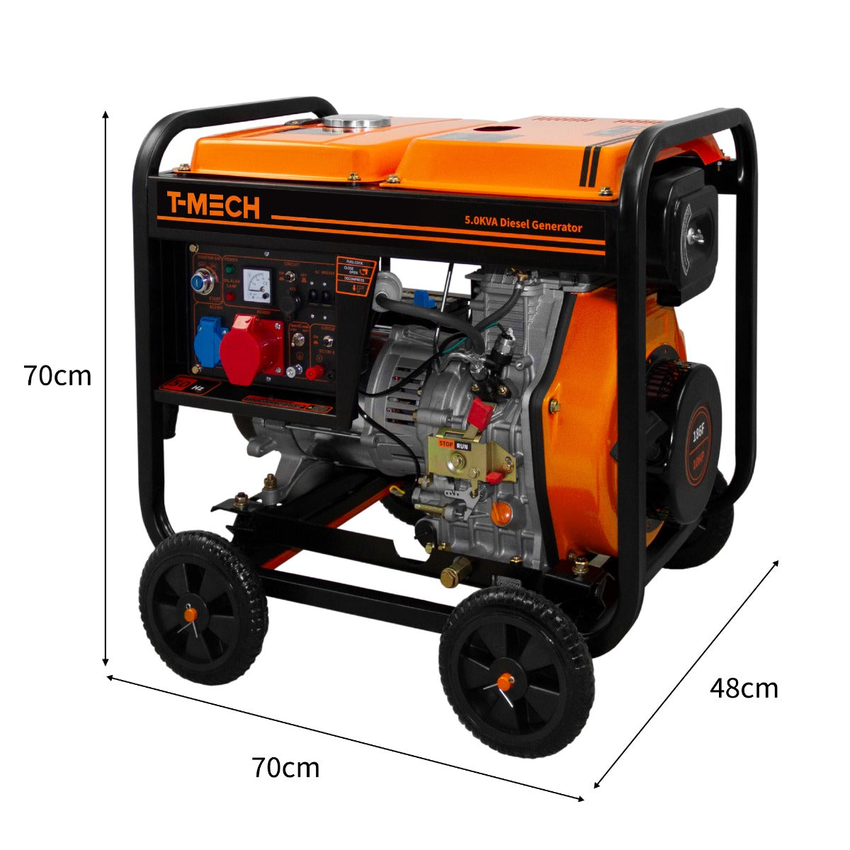 T-Mech Stille Diesel generator - Driefasig 400V 5.7kVA