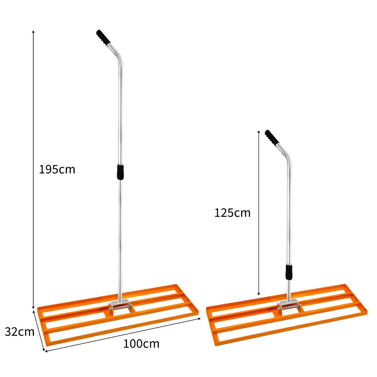 T-MECH Gazon Leveler Nivellering Hark - 100 cm - Oranje