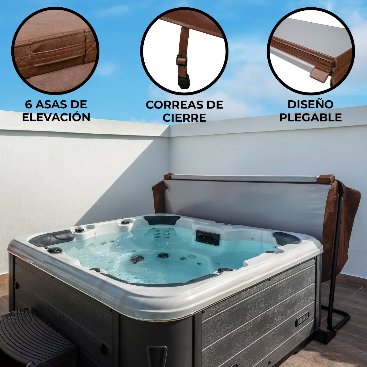 2.2m Spa-hoezen voor Jacuzzi – Bruin