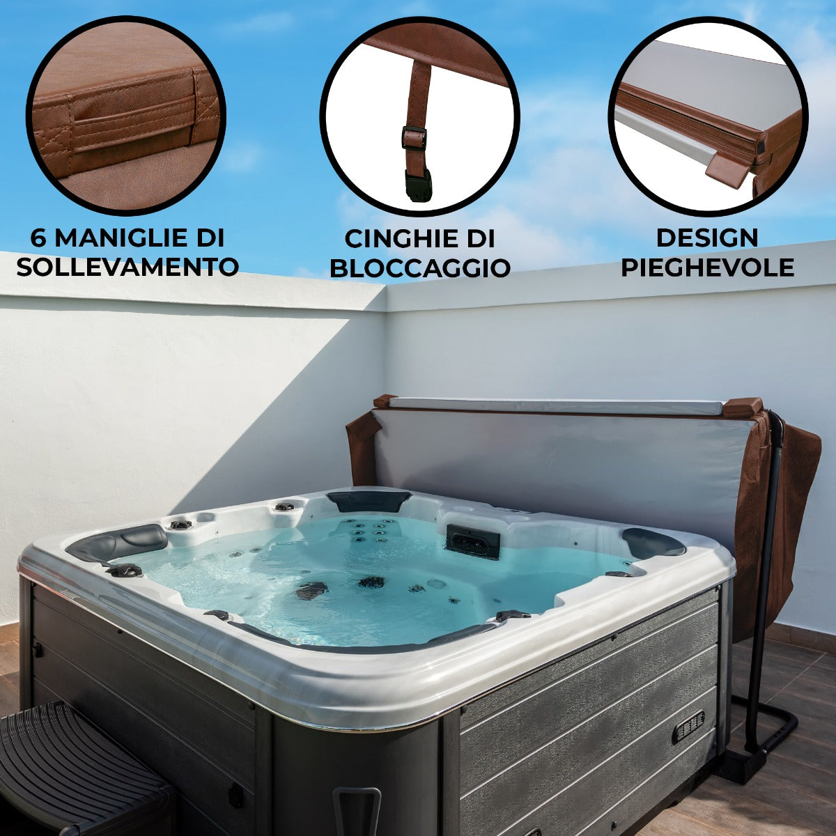 2.2m Spa-hoezen voor Jacuzzi – Bruin