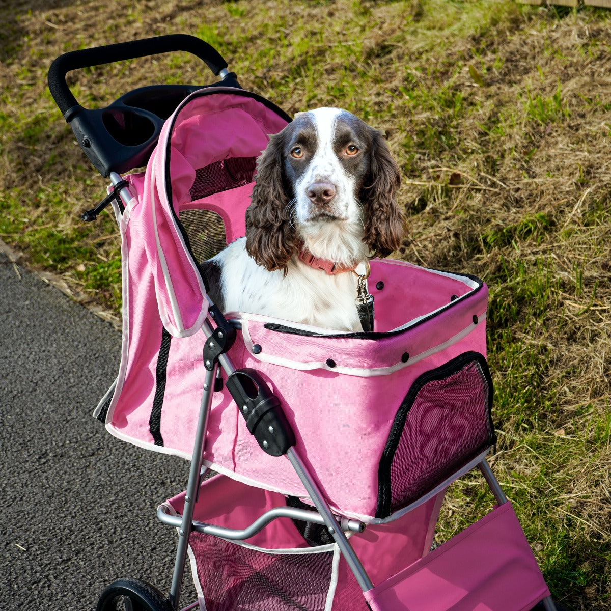 Hondenbuggy met Regenhoes - Roze