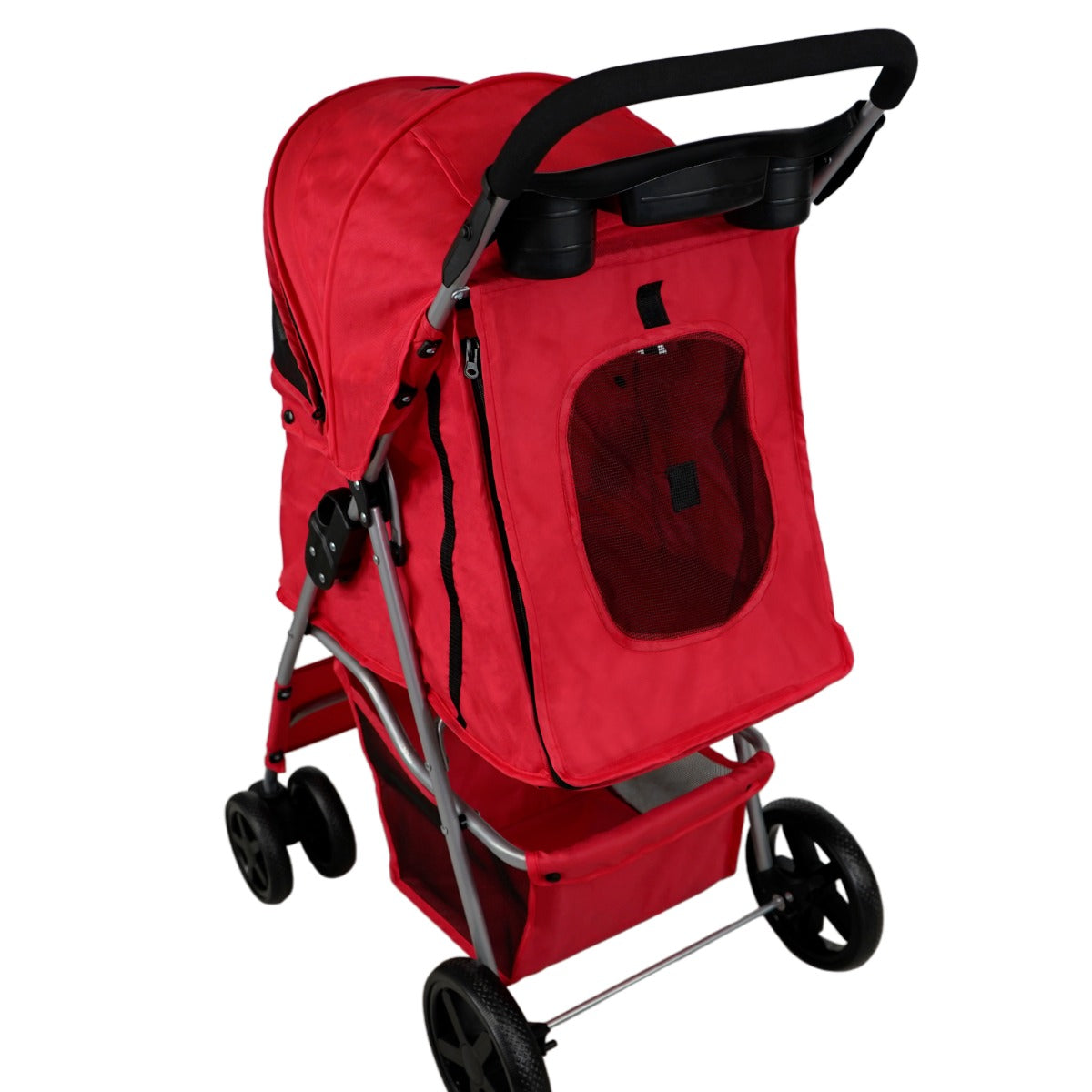 Hondenbuggy met Regenhoes - Rood