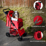 Hondenbuggy met Regenhoes - Rood