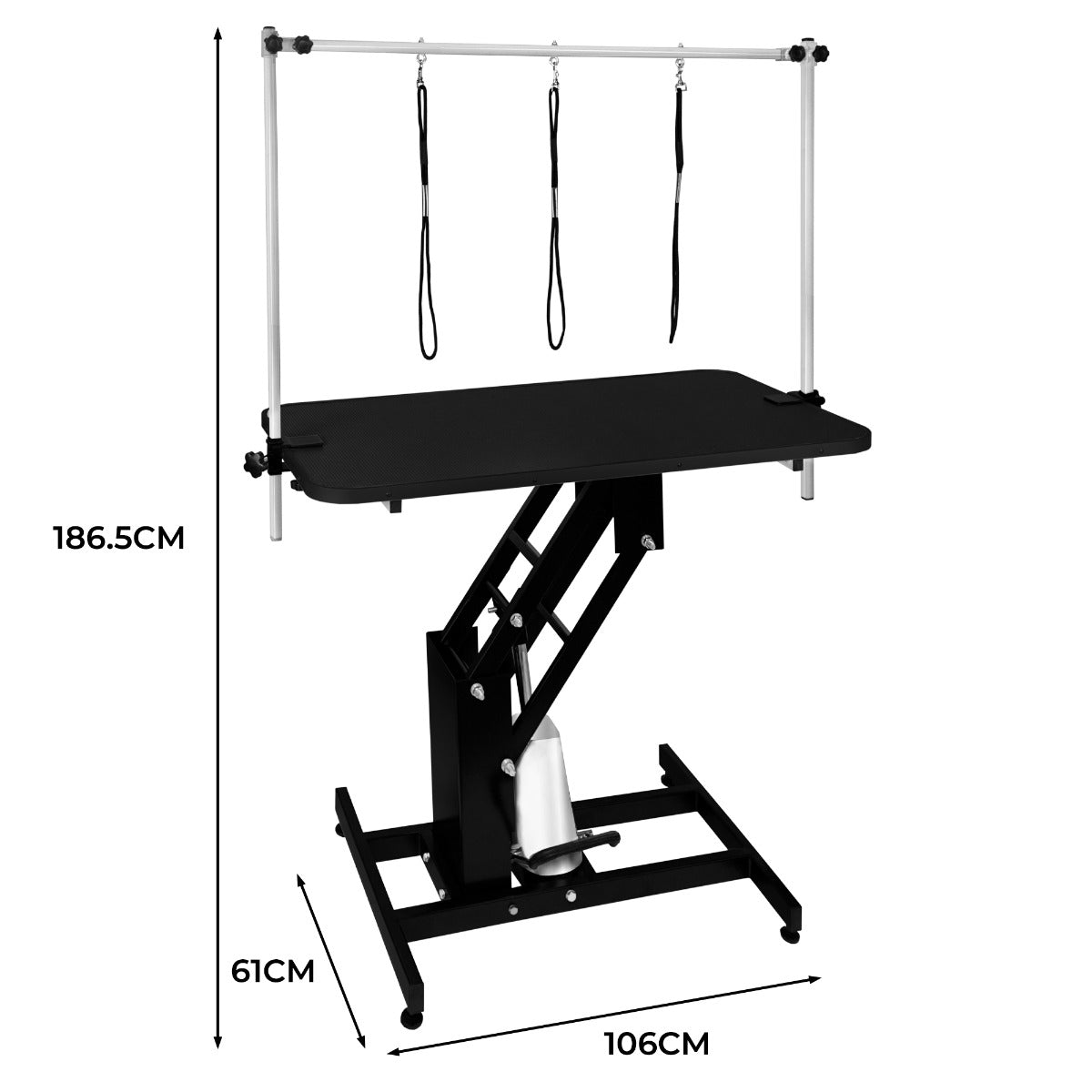 Zwart Hydraulisch Trimeerbord - Zwart Tafelblad