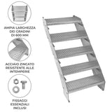 Verstelbare 5-delige verzinkte trap - 600 mm breed