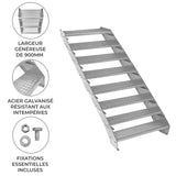 Verstelbare 8-delige verzinkte trap - 900 mm breed