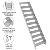 Verstelbare 11-delige verzinkte trap - 600 mm breed