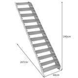 Verstelbare 12-delige verzinkte trap - 600 mm breed