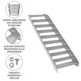 Verstelbare 10-delige verzinkte trap - 900 mm breed