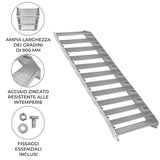 Verstelbare 12-delige verzinkte trap - 900 mm breed