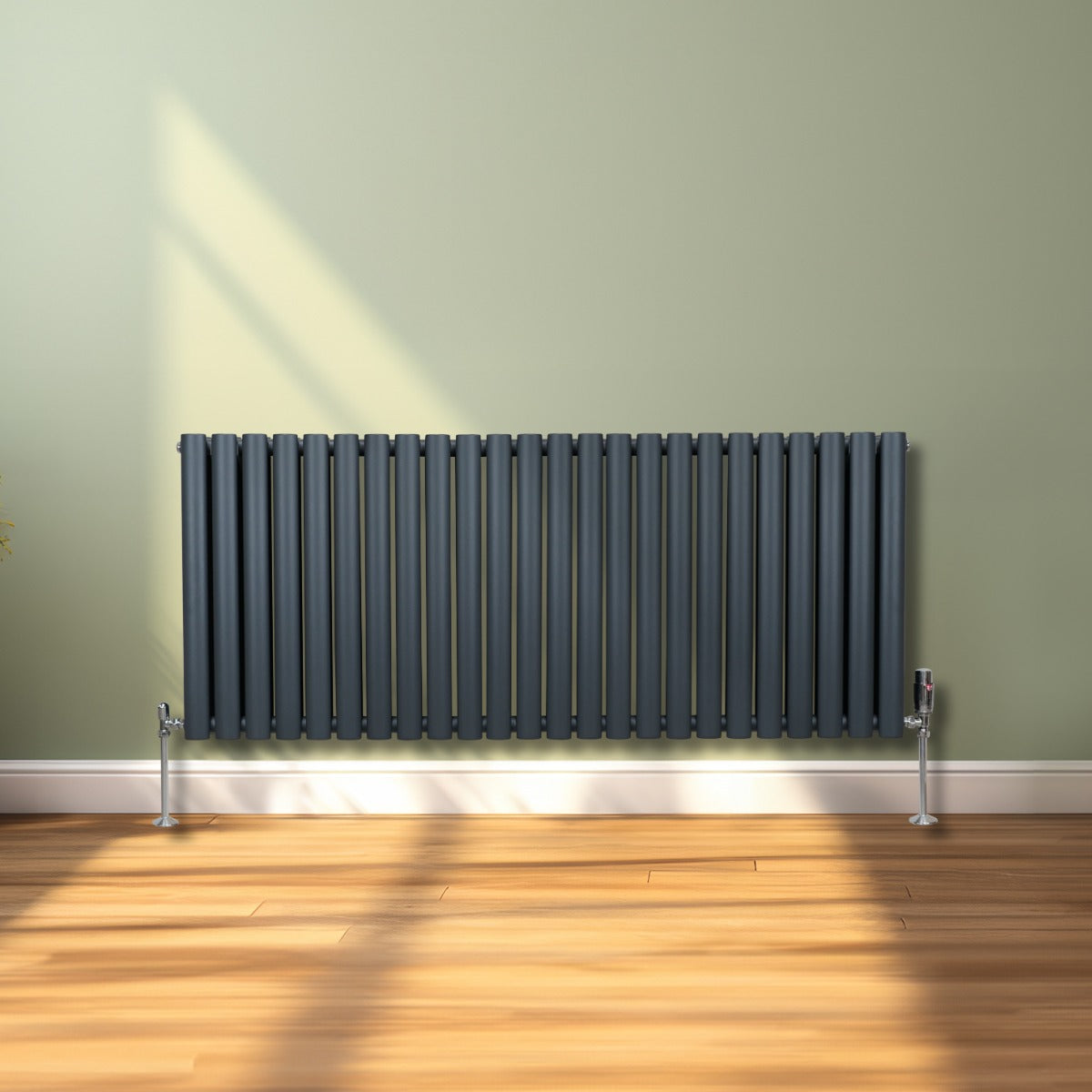 Ovale Kolomradiator - 600mm x 1440mm - Grijs