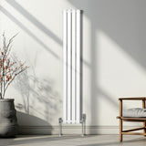 Ovale Kolomradiator - 1600mm x 240mm - Wit