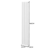 Ovale Kolomradiator - 1600mm x 240mm - Wit