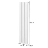 Ovale Kolomradiator - 1600mm x 360mm - Wit