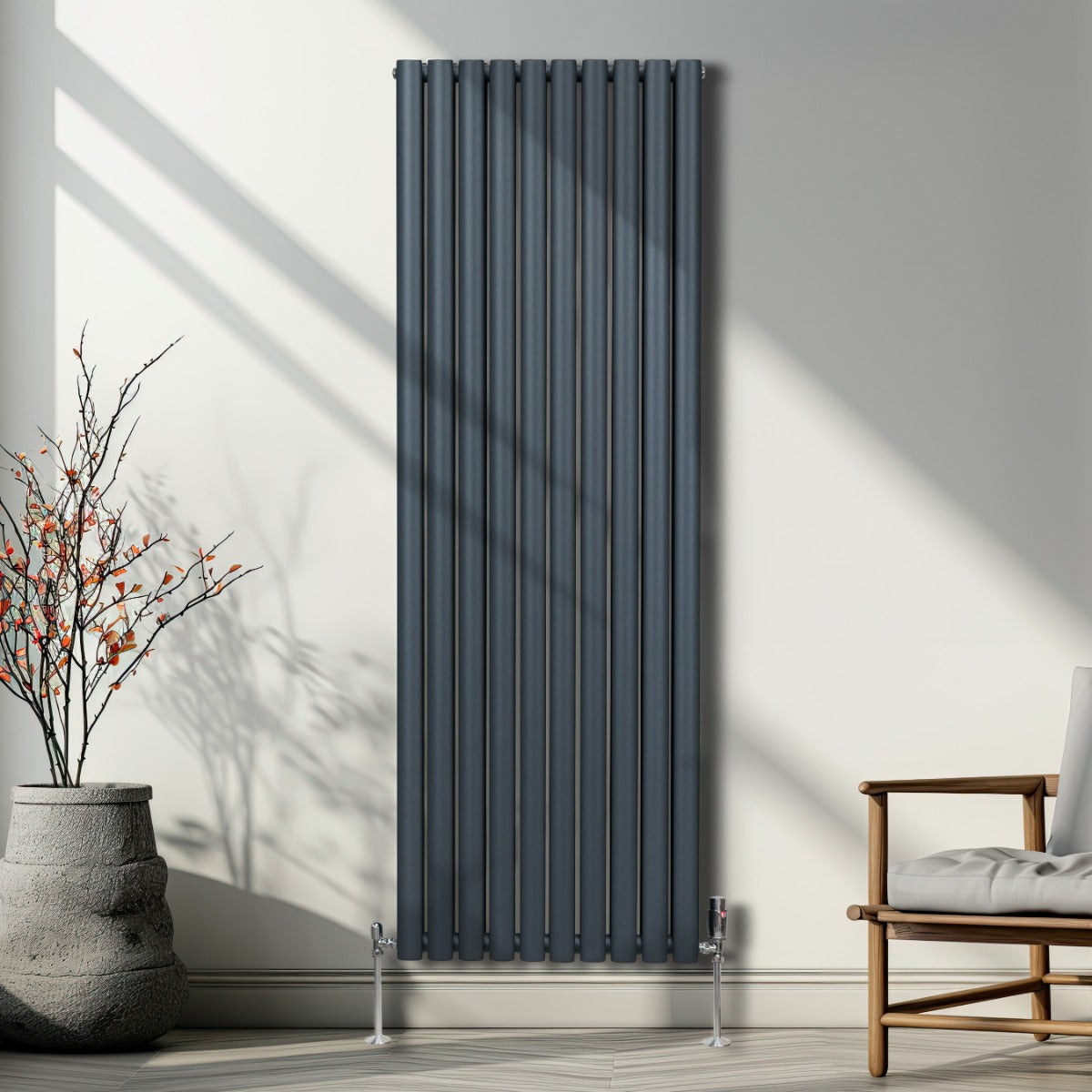 Ovale Kolomradiator - 1800mm x 600mm - Grijs