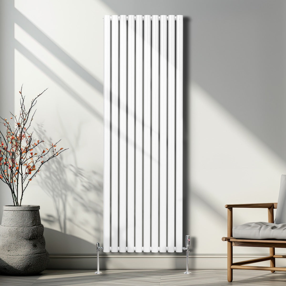 Ovale Kolomradiator - 1800mm x 600mm - Wit