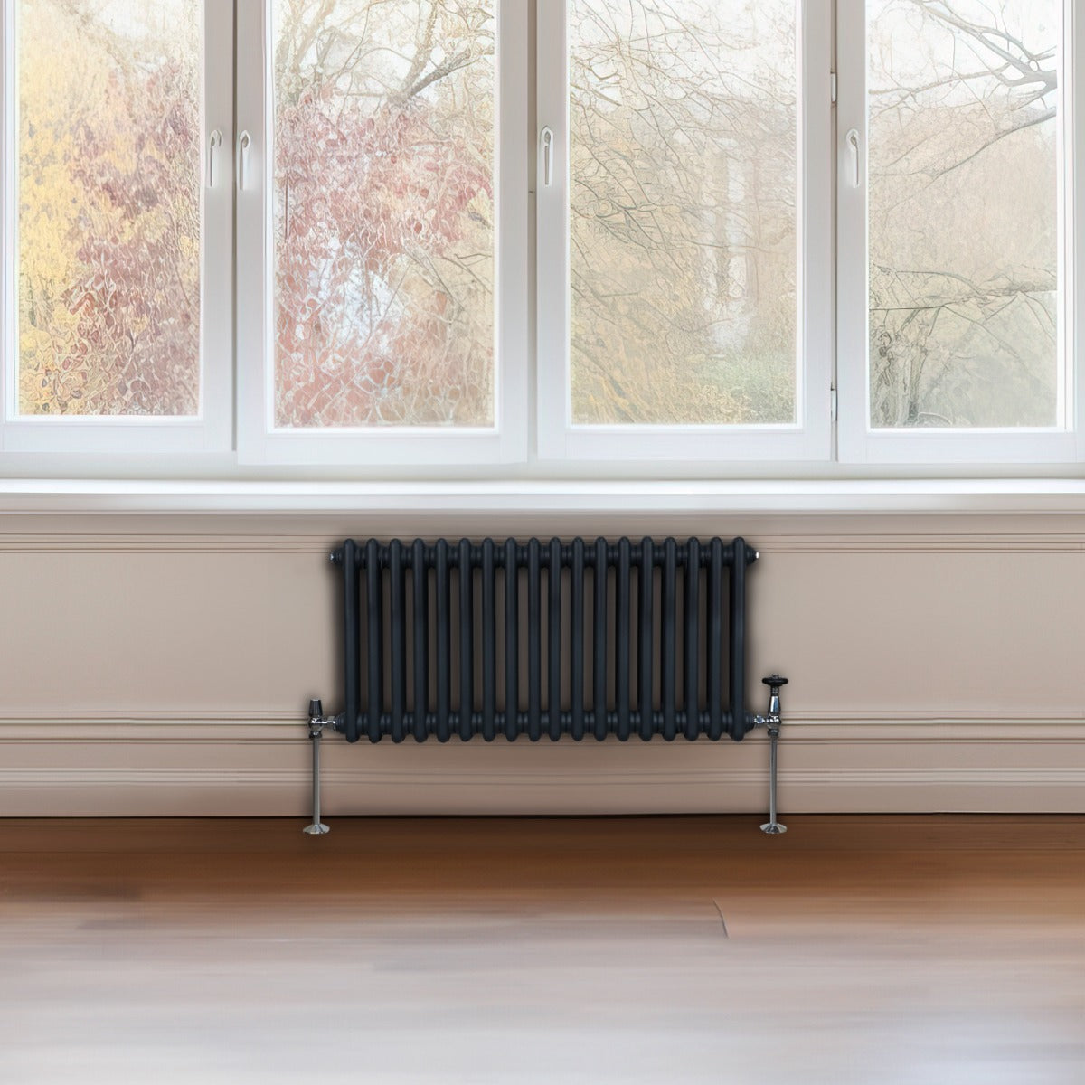 Traditionele 2 Kolom Radiator - 300 x 832mm - Antraciet Grijs