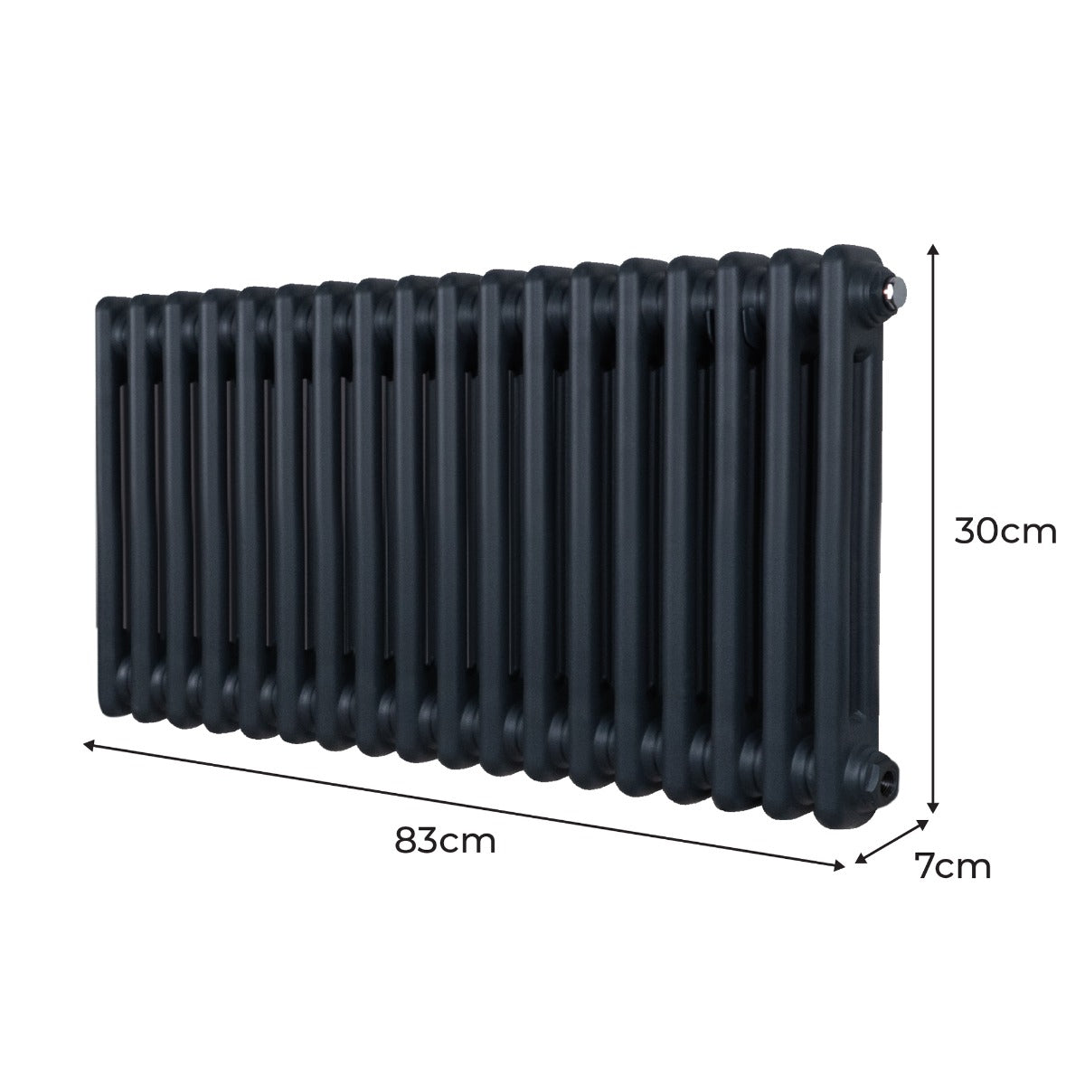 Traditionele 2 Kolom Radiator - 300 x 832mm - Antraciet Grijs