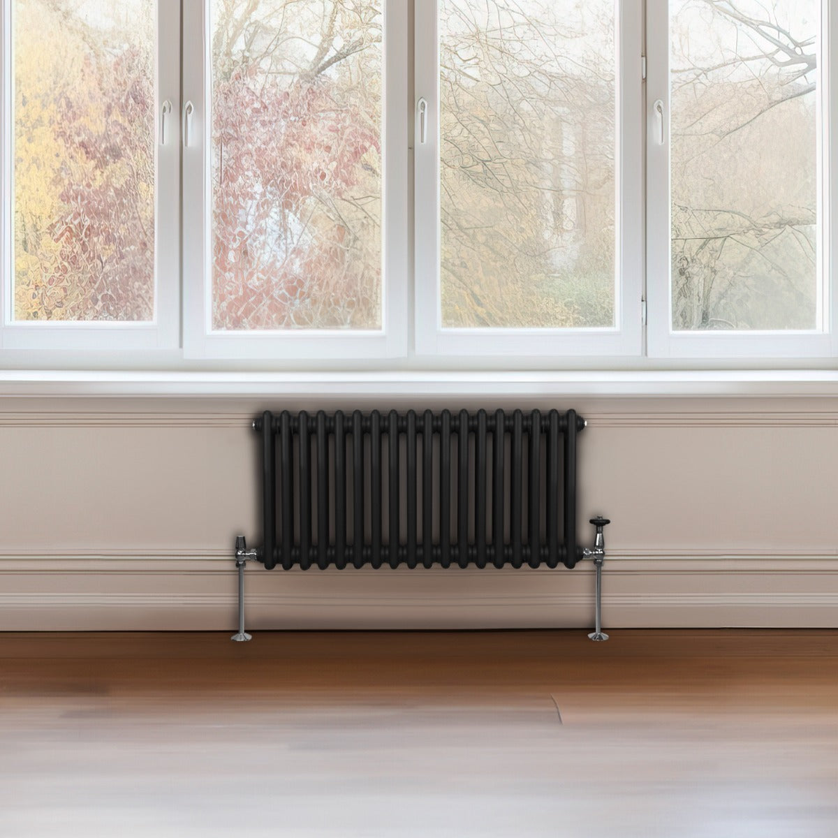 Traditionele 2 Kolom Radiator - 300 x 832mm - Zwart