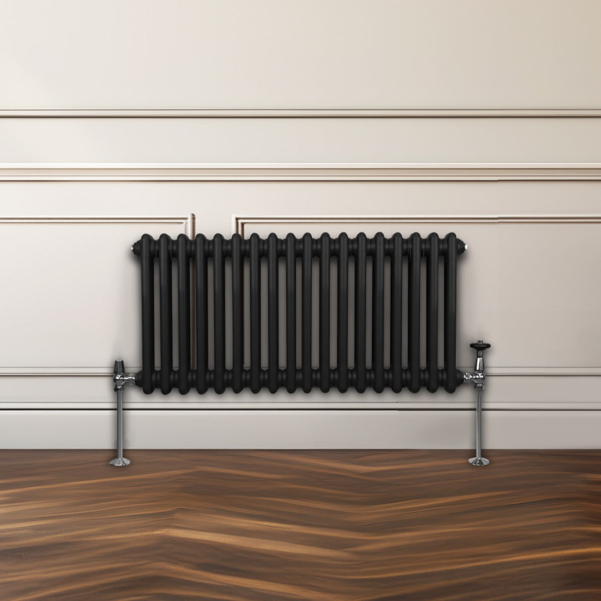 Traditionele 2 Kolom Radiator - 300 x 832mm - Zwart