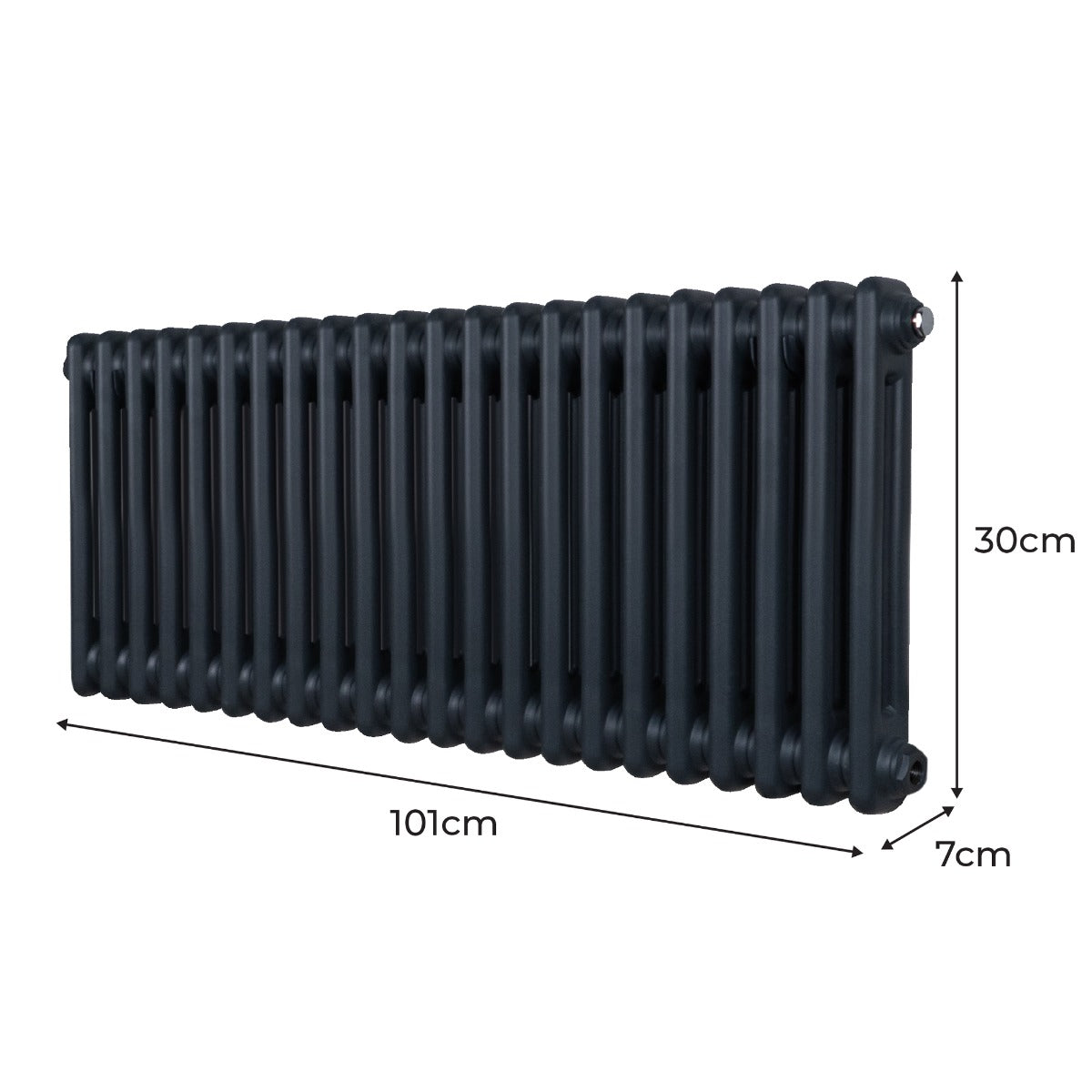 Traditionele 2 Kolom Radiator - 300 x 1012mm - Antraciet Grijs