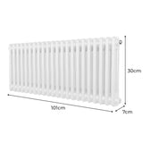 Traditionele 2 Kolom Radiator - 300 x 1012mm - Wit