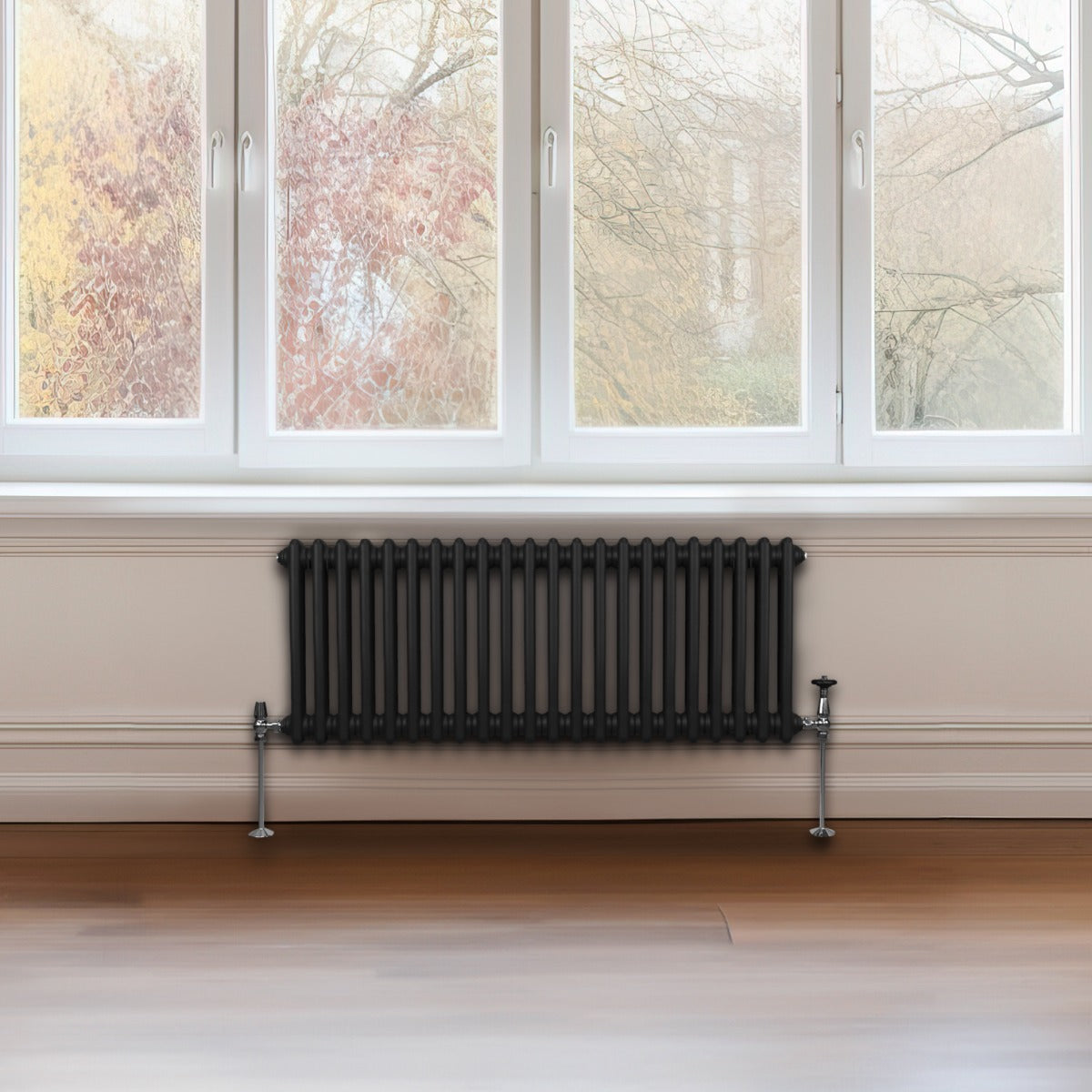 Traditionele 2 Kolom Radiator - 300 x 1012mm - Zwart