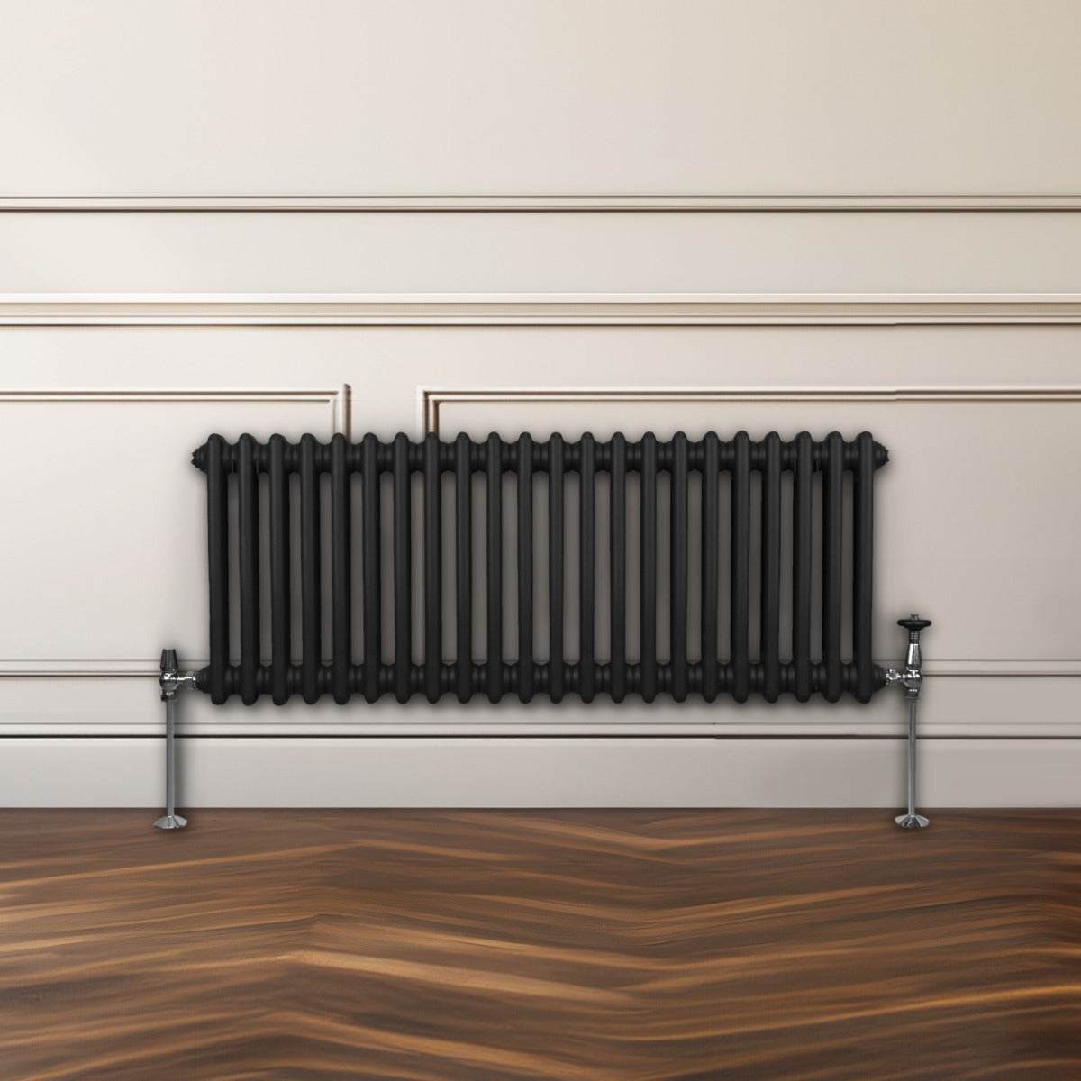 Traditionele 2 Kolom Radiator - 300 x 1012mm - Zwart