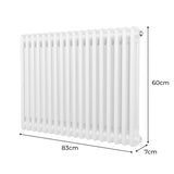 Traditionele 2 Kolom Radiator - 600 x 832mm - Wit