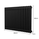 Traditionele 2 Kolom Radiator - 600 x 832mm - Zwart