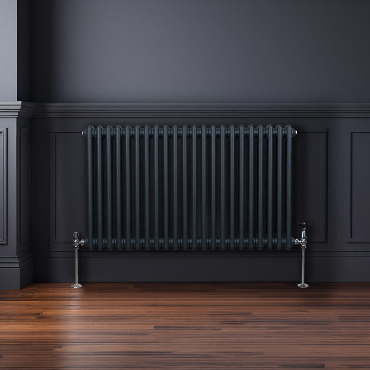 Traditionele 2 Kolom Radiator - 600 x 1012mm - Antraciet Grijs