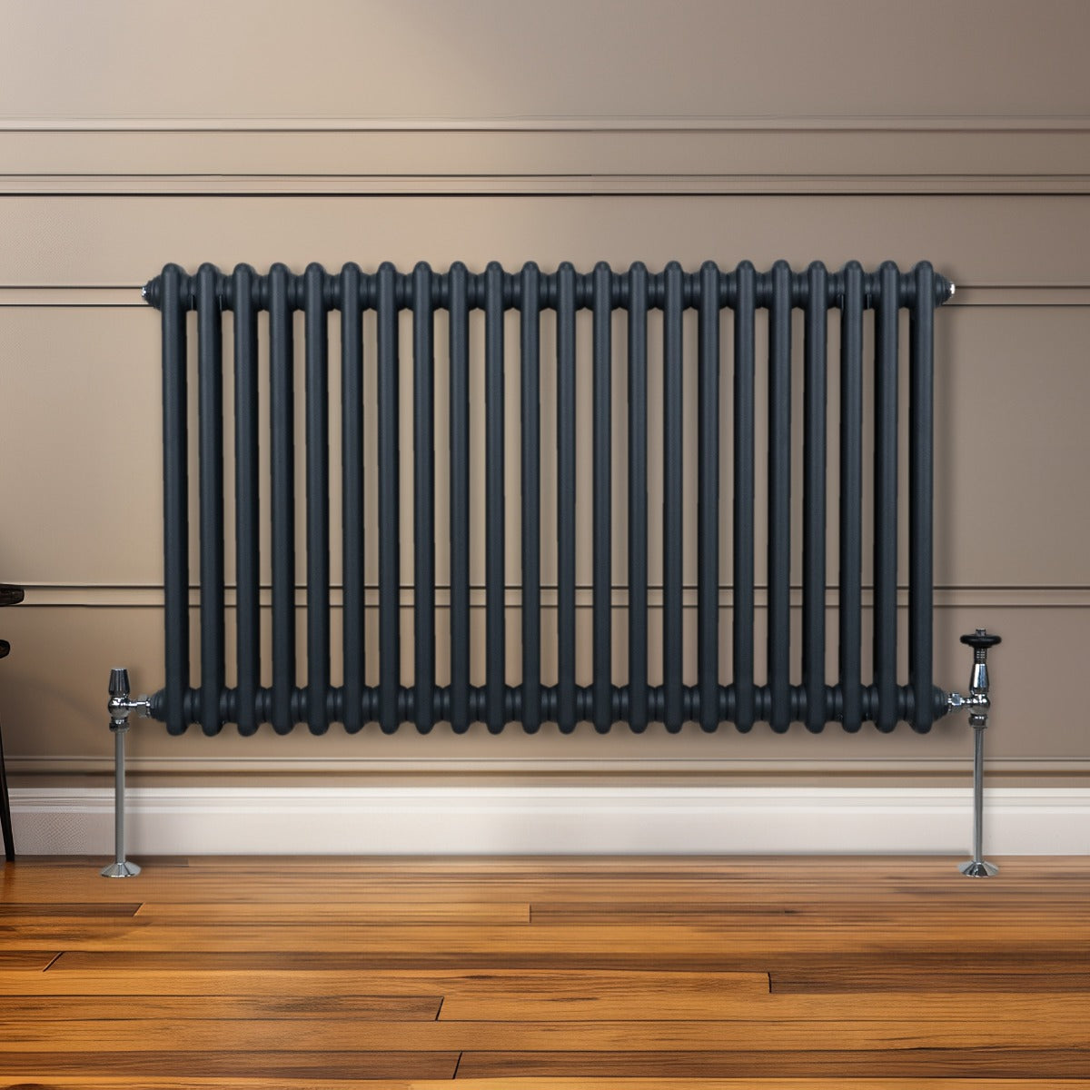 Traditionele 2 Kolom Radiator - 600 x 1012mm - Antraciet Grijs