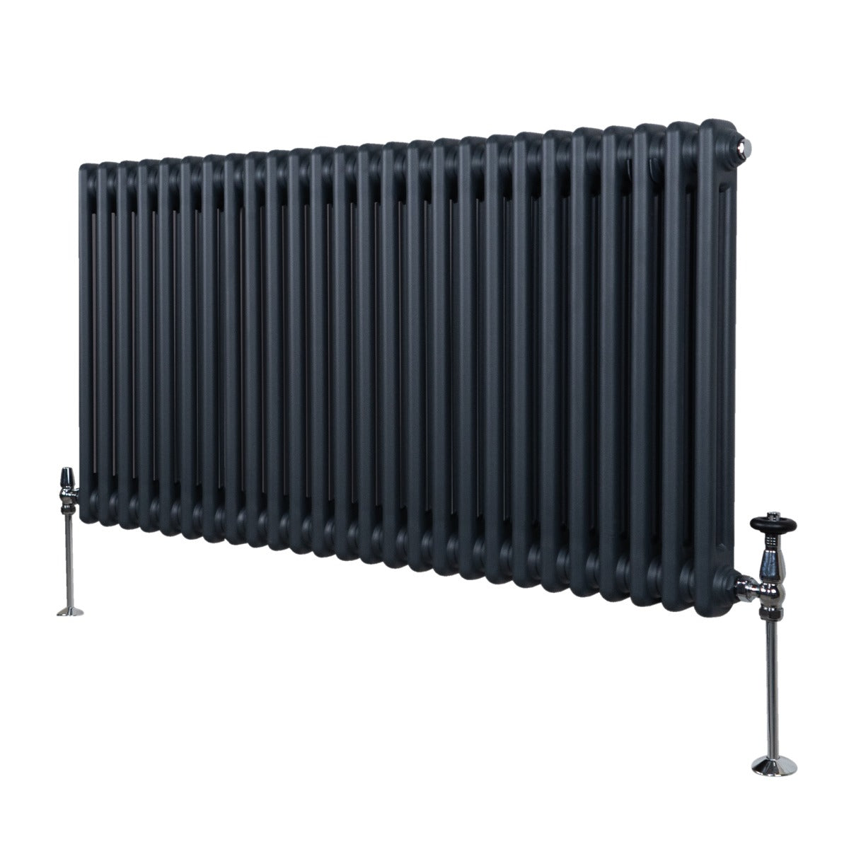 Traditionele 2 Kolom Radiator - 600 x 1192mm - Antraciet Grijs