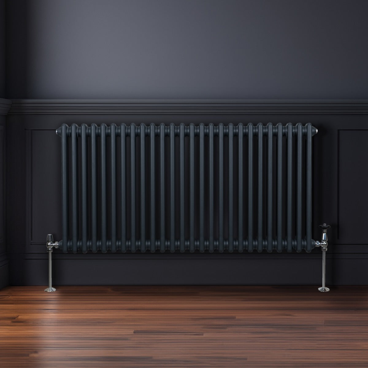 Traditionele 2 Kolom Radiator - 600 x 1192mm - Antraciet Grijs