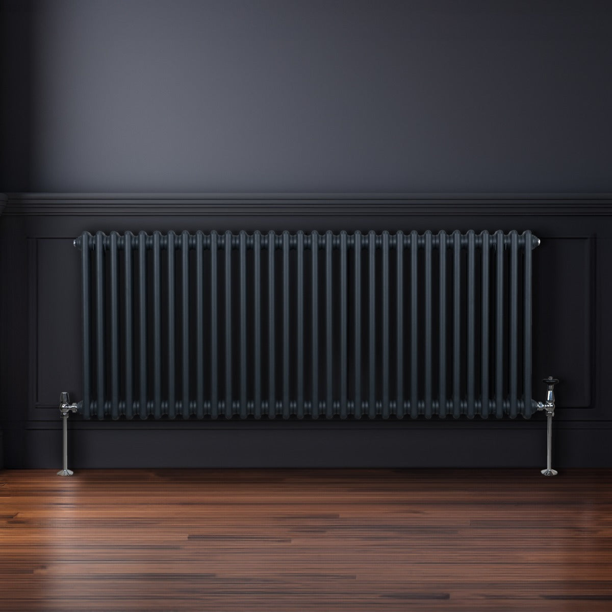 Traditionele 2 Kolom Radiator - 600 x 1462mm - Antraciet Grijs