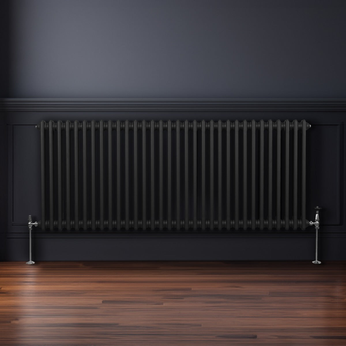 Traditionele 2 Kolom Radiator - 600 x 1462mm - Zwart