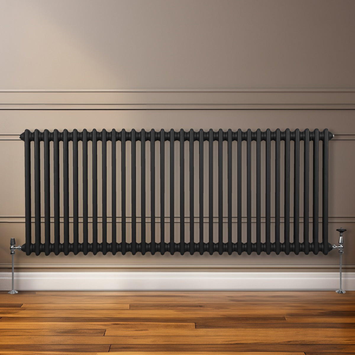 Traditionele 2 Kolom Radiator - 600 x 1462mm - Zwart