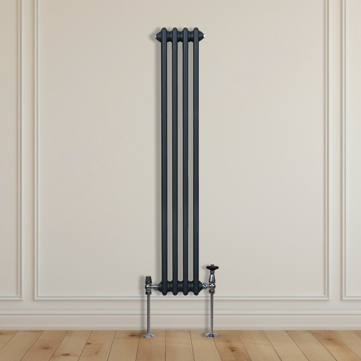 Traditionele 2-kolomsradiator - 1500 x 202 mm - Antracietgrijs