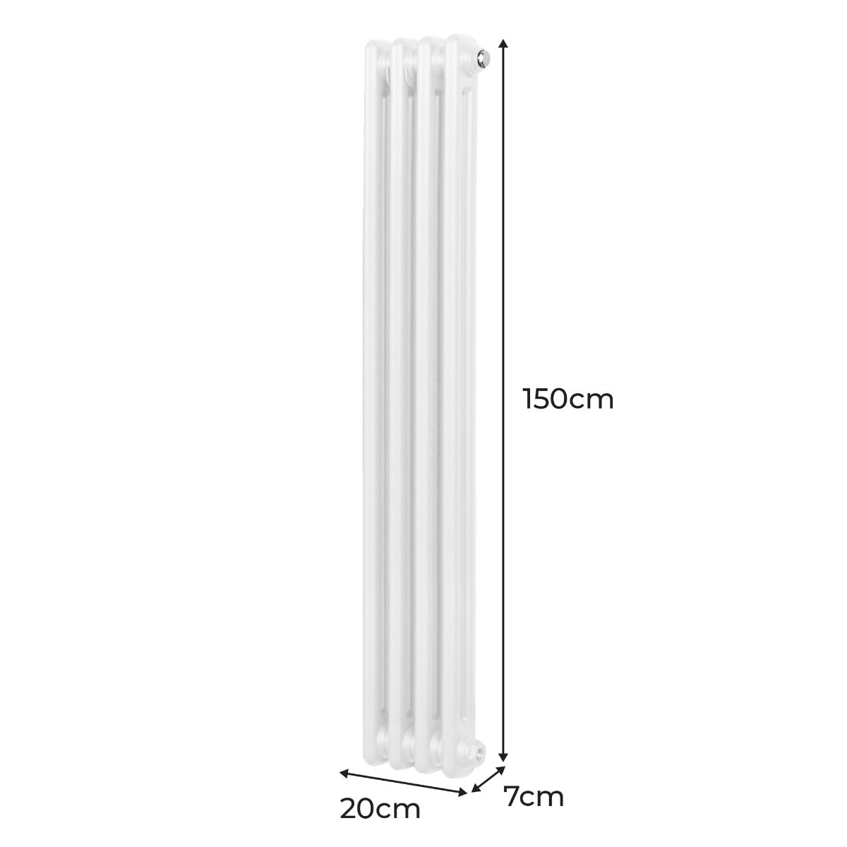 Traditionele 2-kolomsradiator - 1500 x 202 mm - Wit