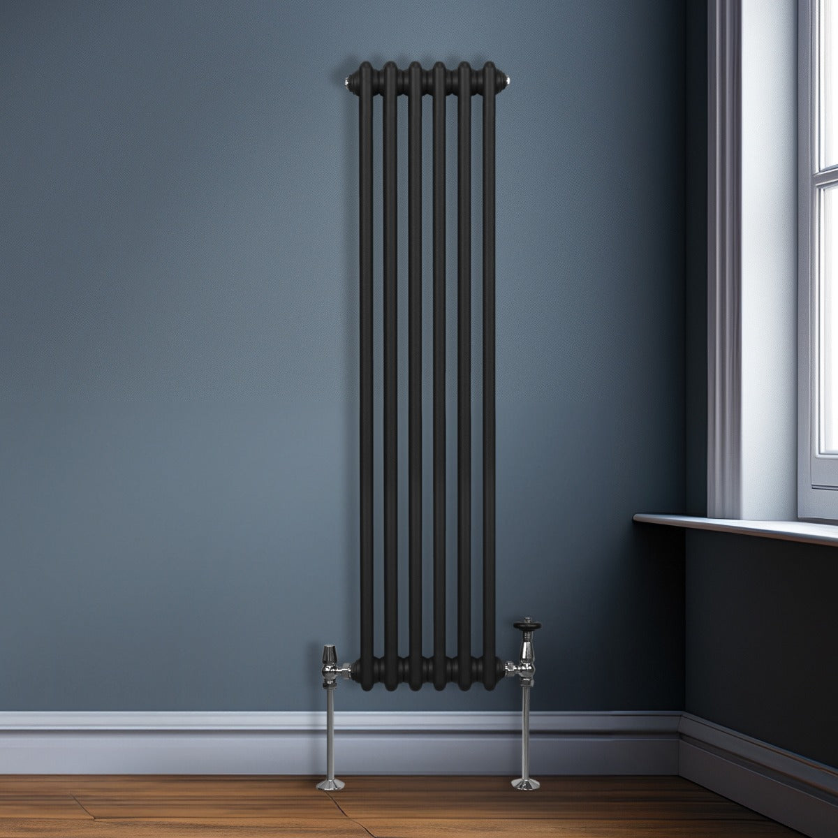 Traditionele 2-kolomsradiator - 1500 x 292 mm - Zwart