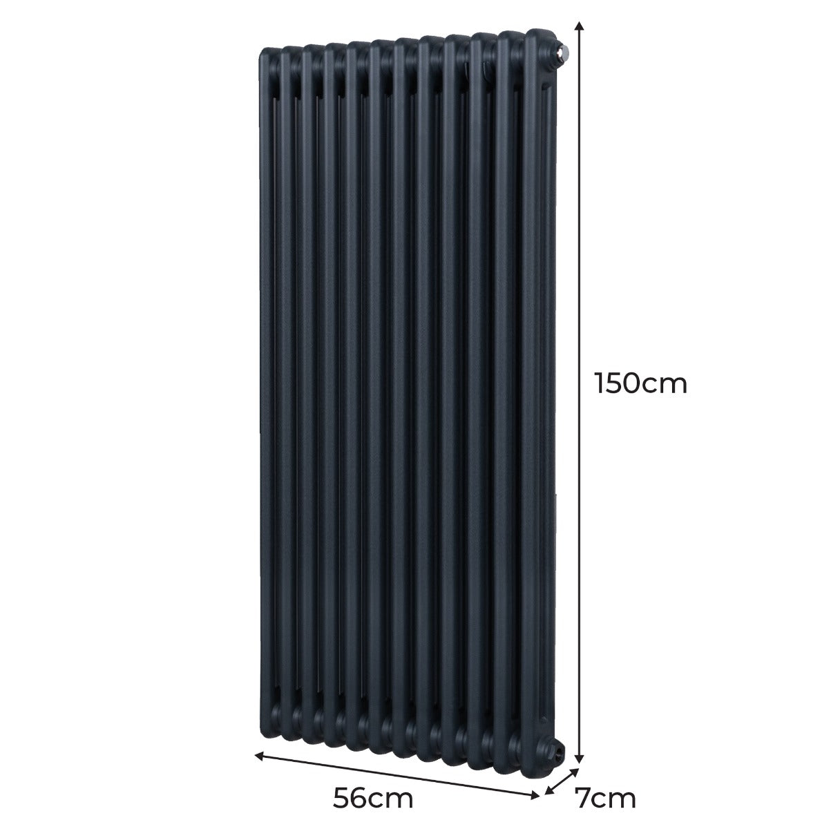 Traditionele 2-Kolom Radiator - 1500 x 562mm - Antraciet Grijs