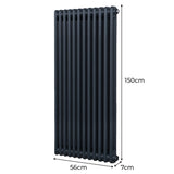 Traditionele 2-Kolom Radiator - 1500 x 562mm - Antraciet Grijs