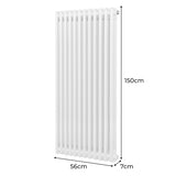 Traditionele 2-kolomsradiator - 1500 x 562 mm - Wit